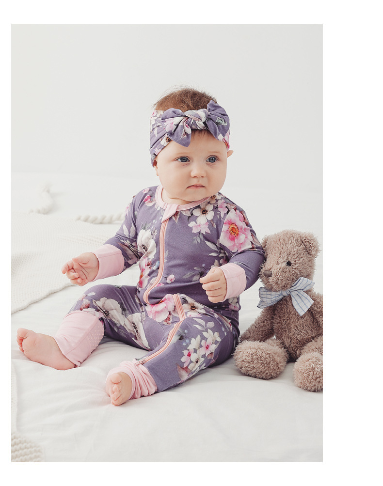 亚马逊爆款竹纤维连体衣bamboo新生儿服饰ins童装婴儿衣服连体裤详情17