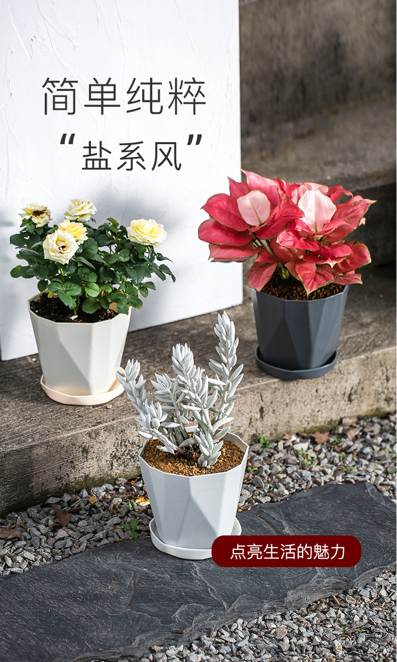 木里盆网红创意树脂绿植多肉塑料花盆加厚北欧简约大口径大号外贸详情7