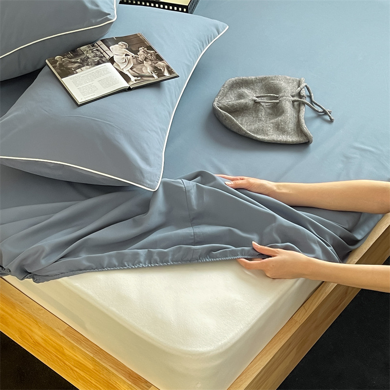 Long-staple cotton single item, all-cotton brushed quilt cover bed, simple pigment color pure cotton autumn and winter 1.8m bedding pic 169