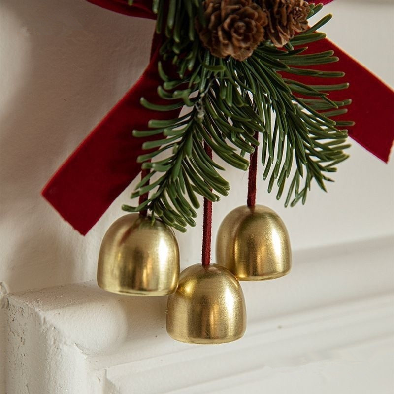 Merry Christmas! Christmas red velvet bow Christmas bell decorative pendant pic 2