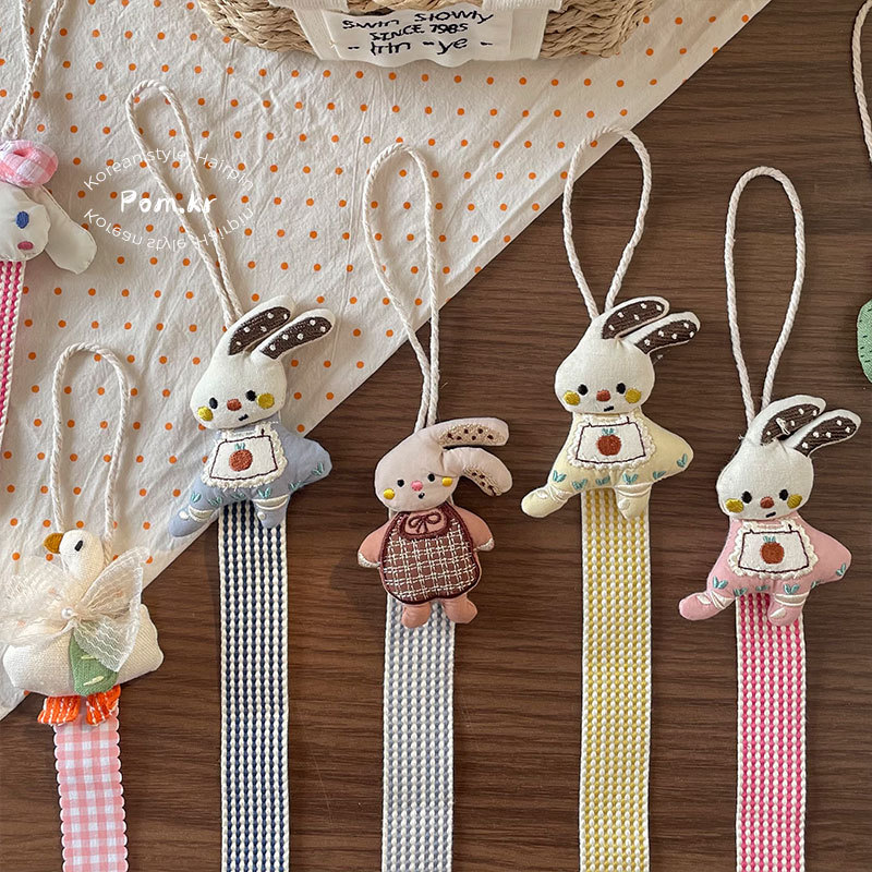 新款韩版卡通布艺收纳袋兔兔小熊发夹收纳神器可爱少女房间装饰物详情6