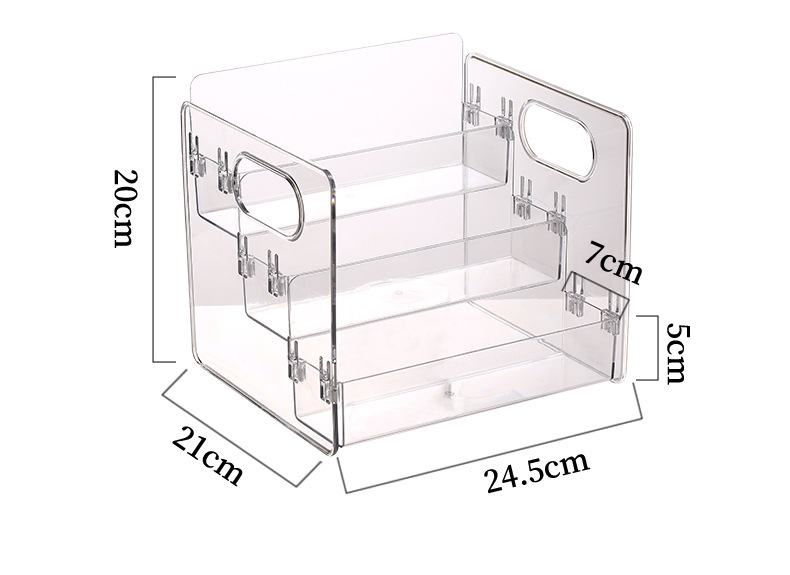 Cosmetics shelf, acrylic transparent dressing table, perfume, skin care products, powder puff, lipstick, organizing desktop storage box pic 13