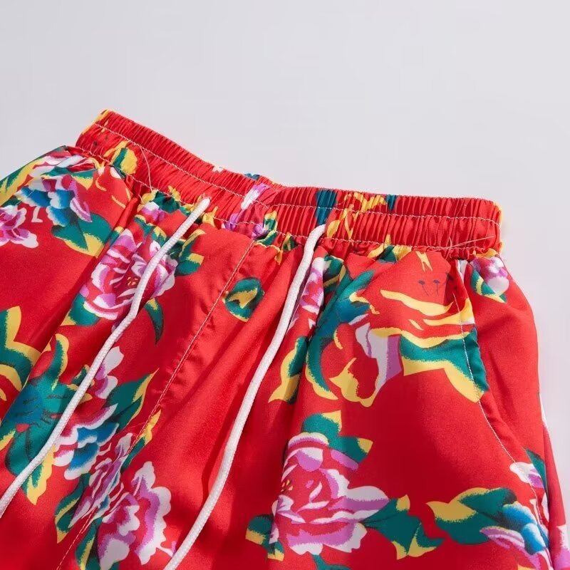 2025 Northeast Big Flower Pants for men, summer shorts, Chinese-style casual beach pants, 5-point team, trendy men and women pic 7