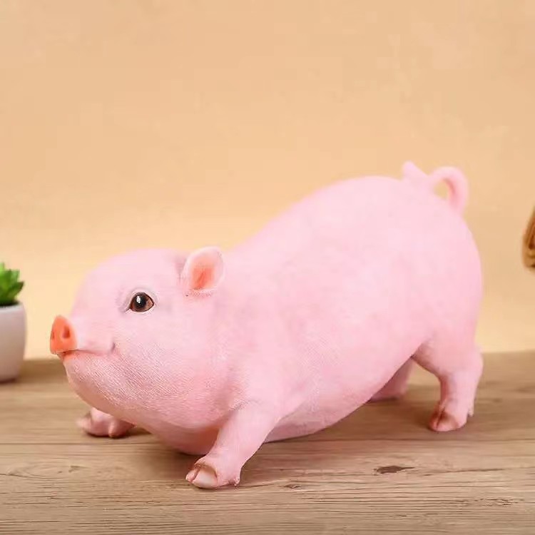国潮树脂工艺品可爱家居装饰生日礼物仿真12生肖小猪摆件工艺品创意详情7