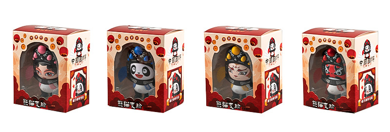 国潮文化熊猫变脸娃娃川剧脸谱玩偶纪念品创意特色公仔玩具详情3