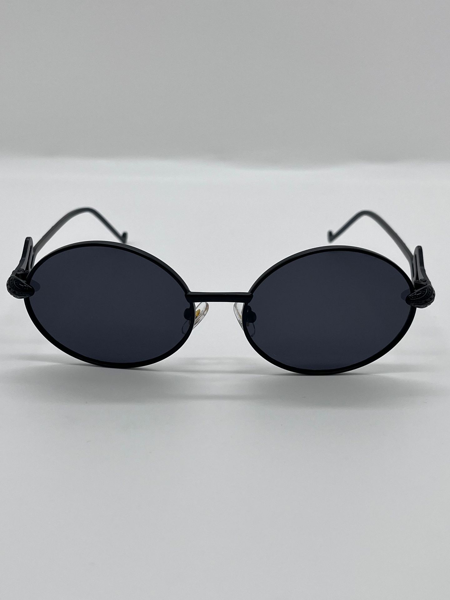 Niche snake print espejos piernas gafas de sol unisex vintage metal montura redonda gafas de sol estilo personal gafas influencers pic 4