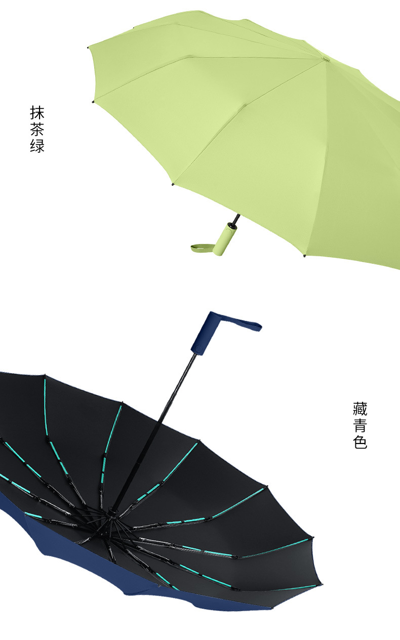 双骨伞自动开收折叠晴雨两用小清新雨伞48骨创意三折伞一件代发详情4