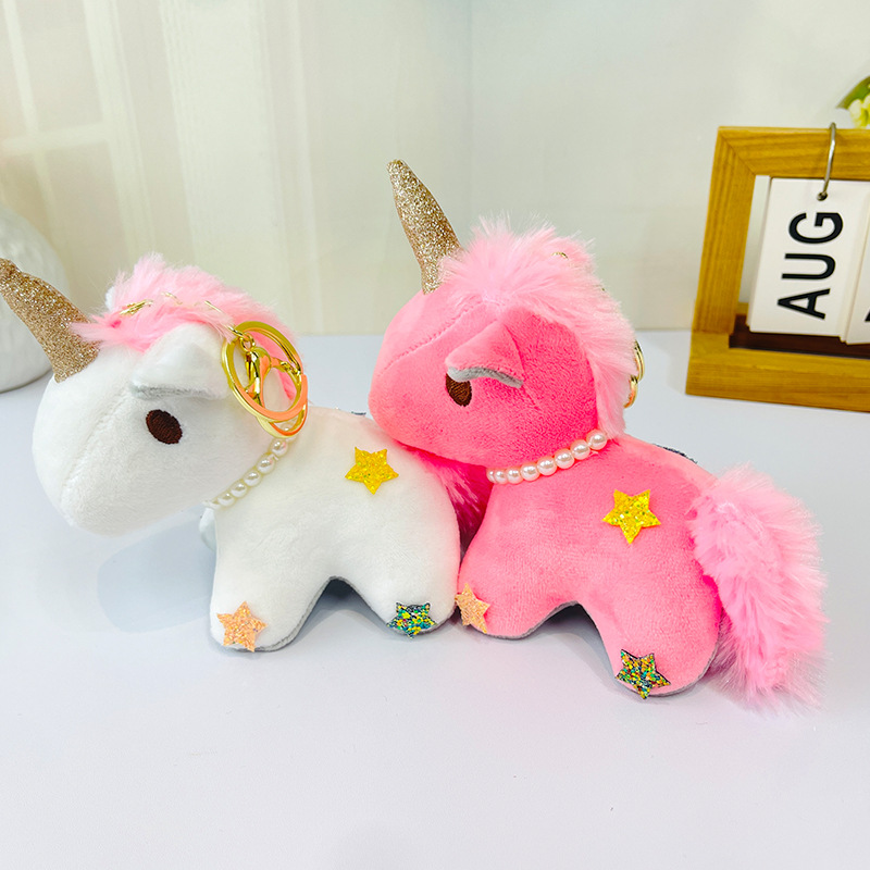 跨境可爱星星独角兽毛绒公仔挂件卡通钥匙扣抓机娃娃玩偶书包挂饰详情7