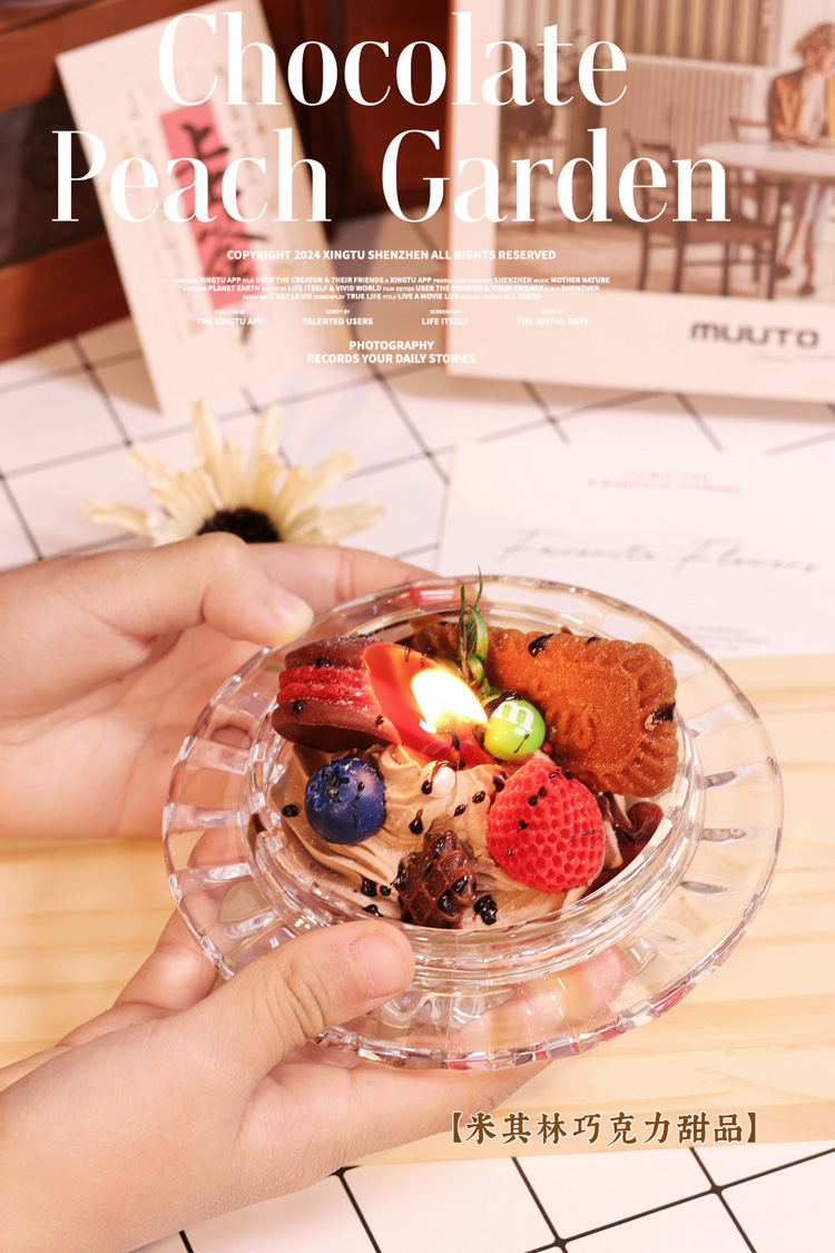 巧克力马克龙香薰蜡烛小众氛围高级感纯手工大豆蜡香氛伴手礼外贸详情3