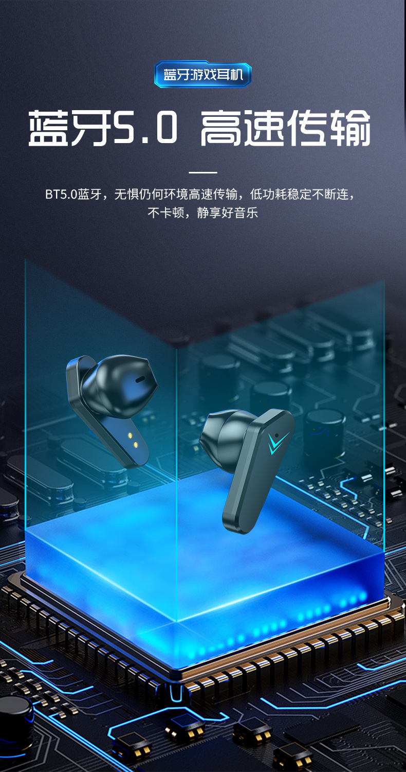 Cross-border new products: x15 Bluetooth headphones, A6S wireless gaming headphones, low latency, digital display, battery level, in stock, original factory pic 13