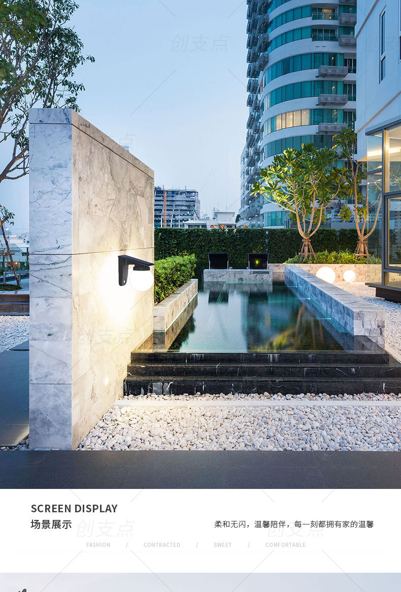 New cross-border solar decorative lamp, outdoor waterproof, courtyard landscape, villa garden decoration, spherical wall lamp pic 15