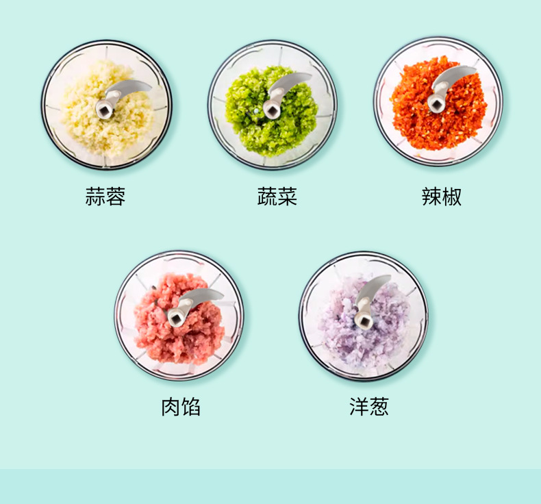 跨境专供家用捣蒜泥神器 拉绳切菜器 肉沫蒜蓉机蒜泥机辣椒拉蒜器详情3