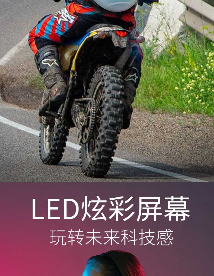 loy发光LED双肩包DIY动画女生骑行硬壳除菌防水休闲机车头盔背包详情2