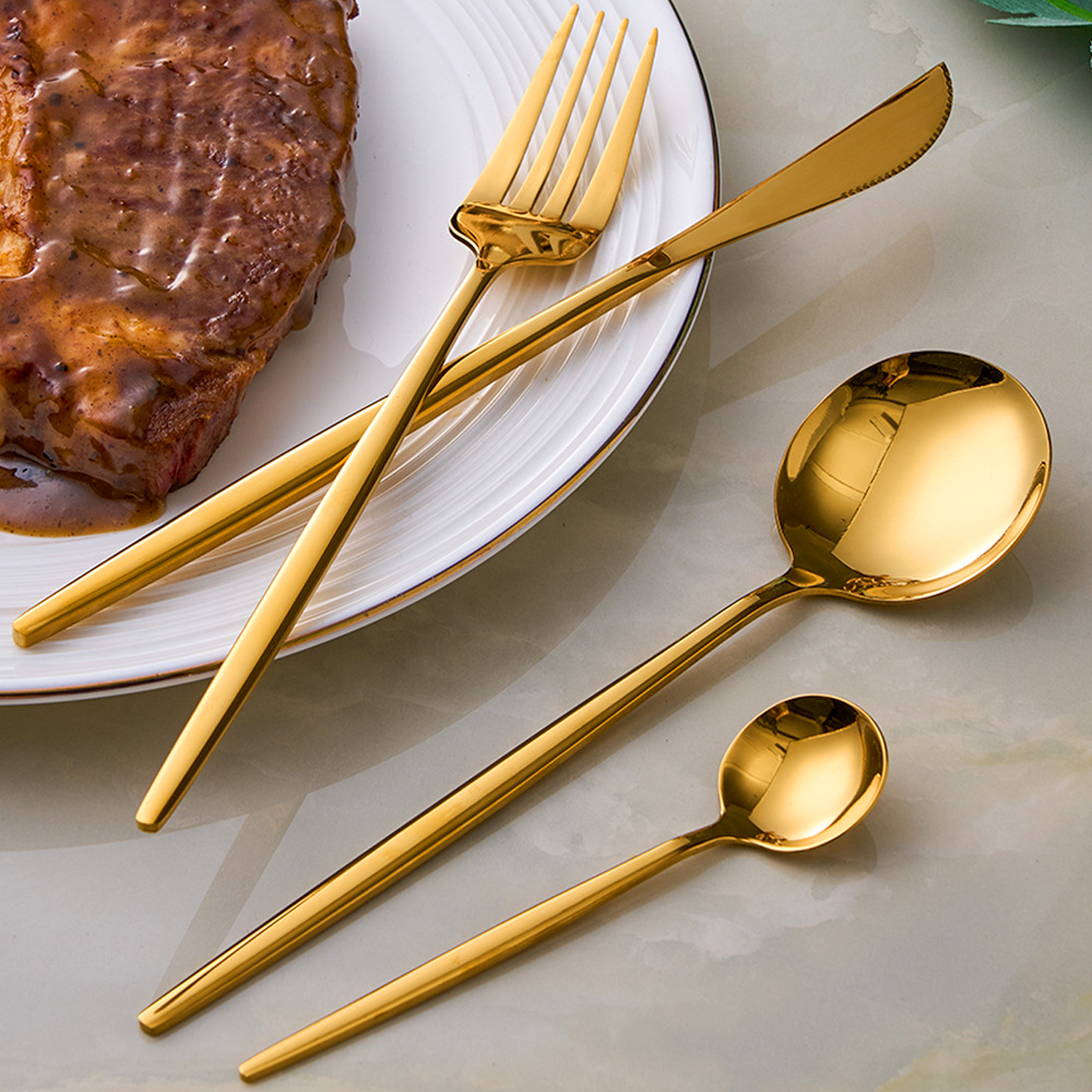 跨境不锈钢餐具刀叉勺子高颜值葡萄牙甜品牛排西餐spoons24件套装详情11