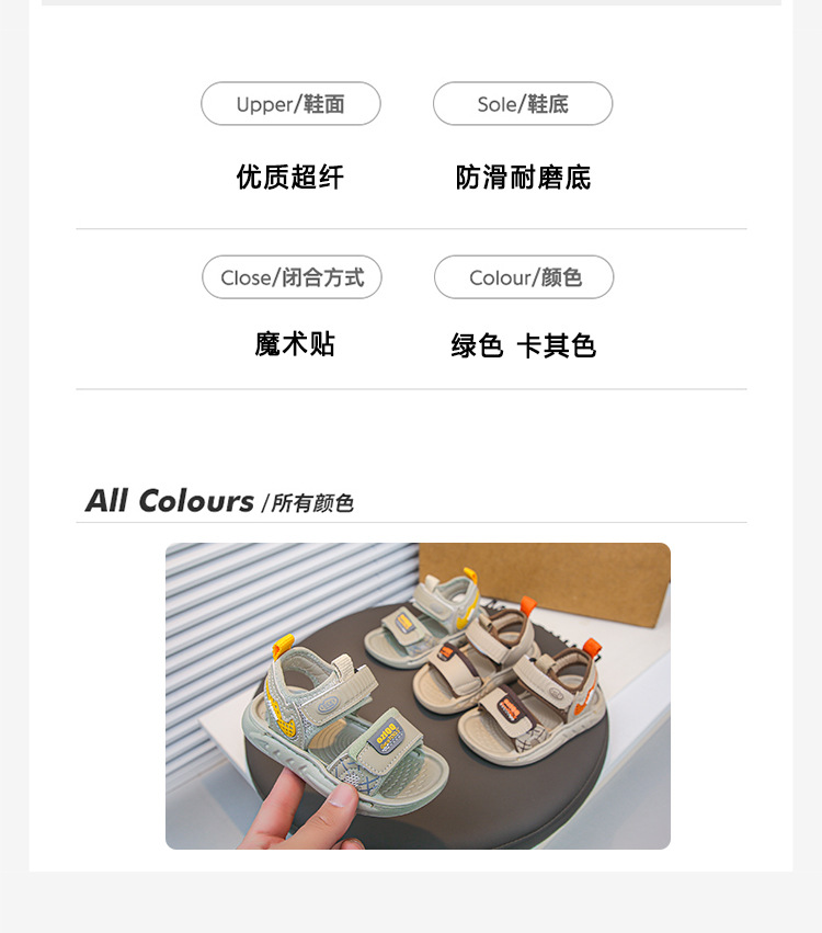 儿童凉鞋2025夏款新款男童运动防滑凉鞋韩版休闲宝宝小童鞋沙滩鞋详情4