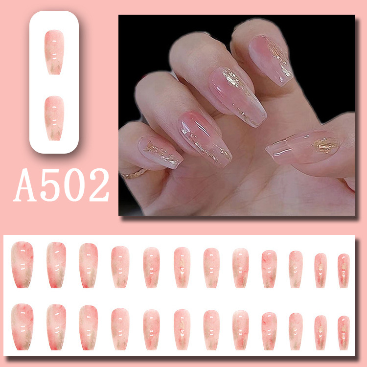 Wearable nail art pieces, artificial nail products, detachable, simple lemon ice transparent, popular online style Douyin nail art hair replacement pic 41