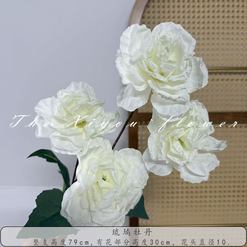 4 pieces of glazed peonies, dry-roasted peonies and paeonias, artificial flowers for wedding arrangements and home living room decoration pic 6