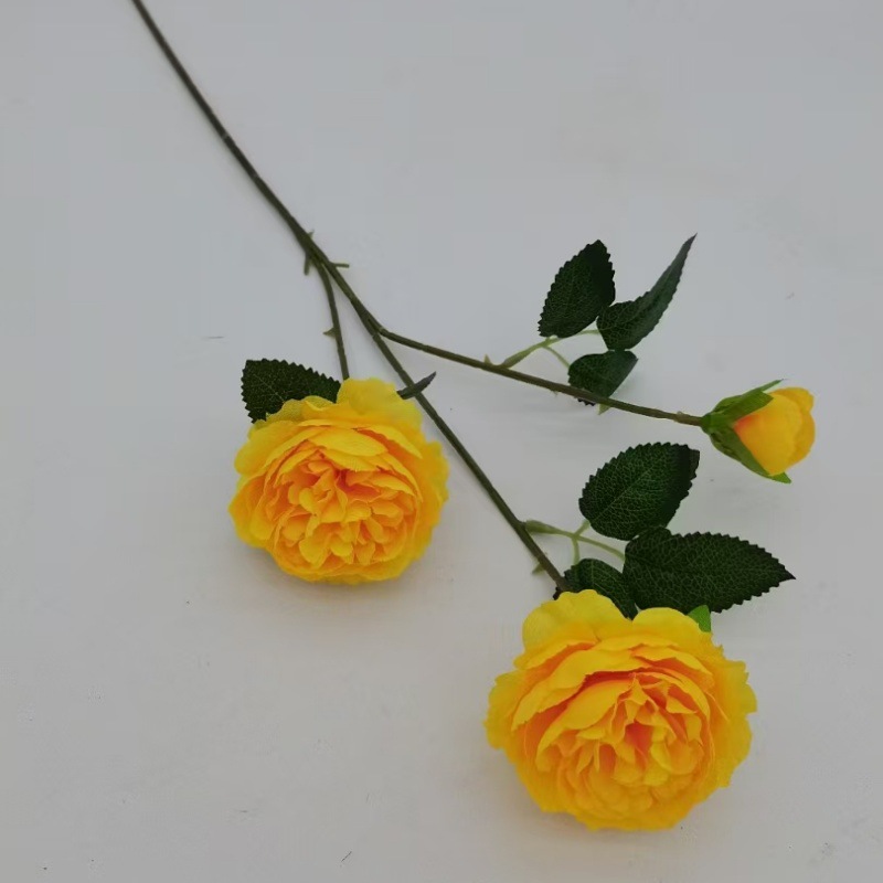 3头洋牡丹玫瑰情人节婚庆婚礼插花装饰商场酒店布置假花外贸批发详情7