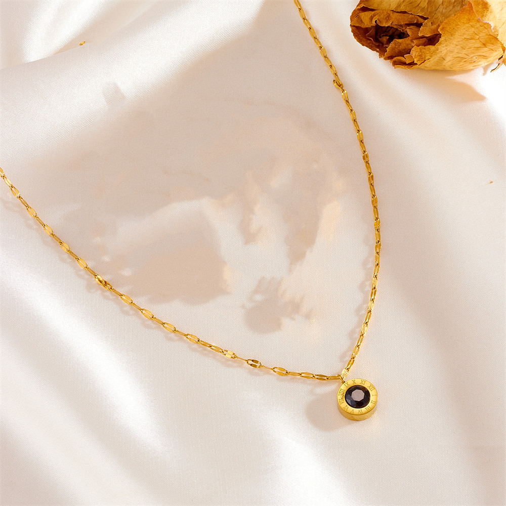 跨境时尚罗马套装不锈钢保色项链手链耳扣简约钛钢不掉色罗马首饰套装详情8