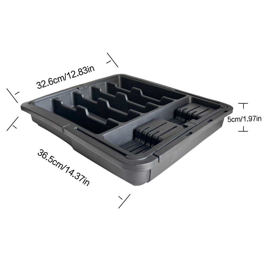 厨房餐具分格收纳盒可伸缩刀叉分类整理盒四向伸缩抽屉式餐具盒详情3
