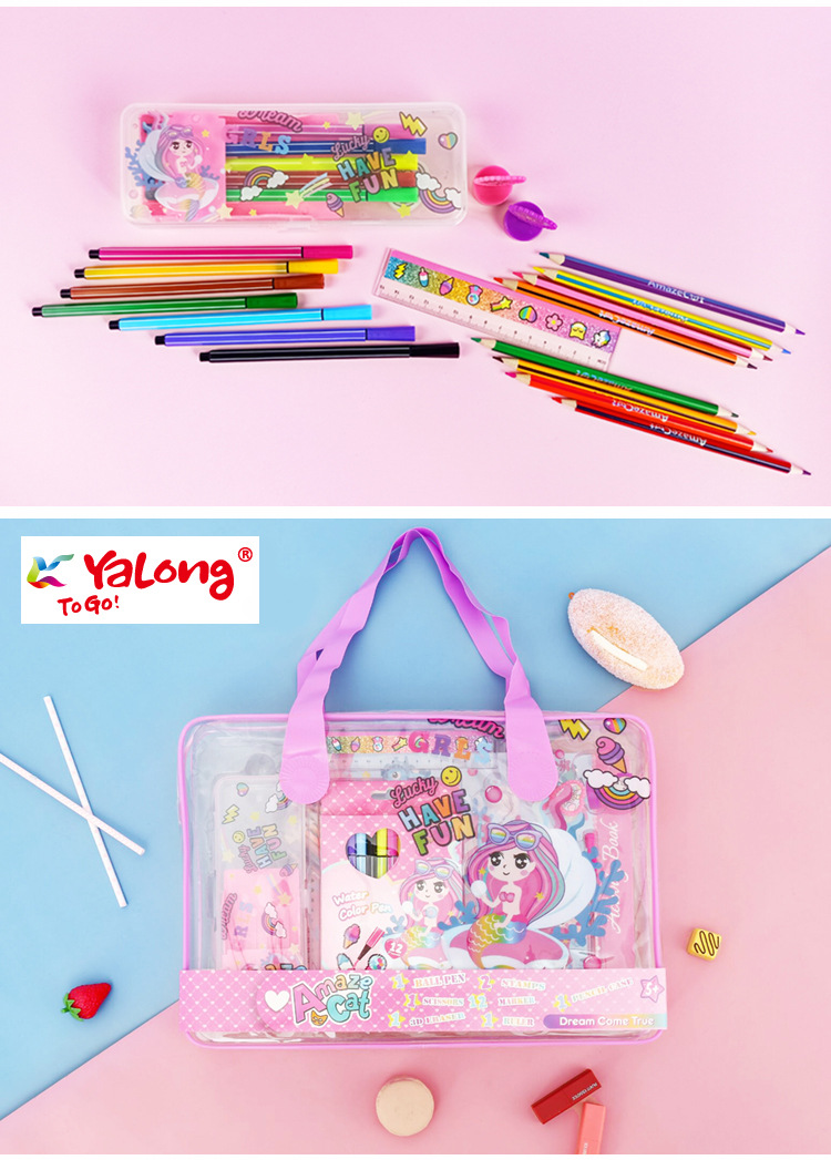 The painting set with a handbag, the Surprise Cat returns to school, stationery set, office and school pic 7