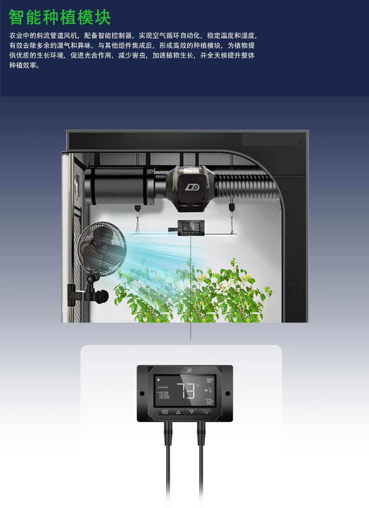 EC智能帐篷种植4寸6寸100mm斜流管道风机卫生间排风换气扇油烟抽详情2