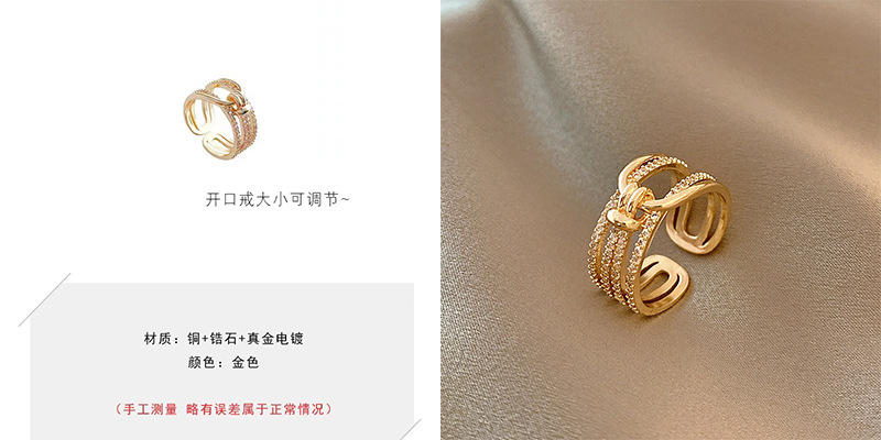 Korean-style niche light luxury ring, with a unique design sense, micro-inset zircon ring, a high-end and adjustable jewelry that is popular among Internet celebrities pic 18
