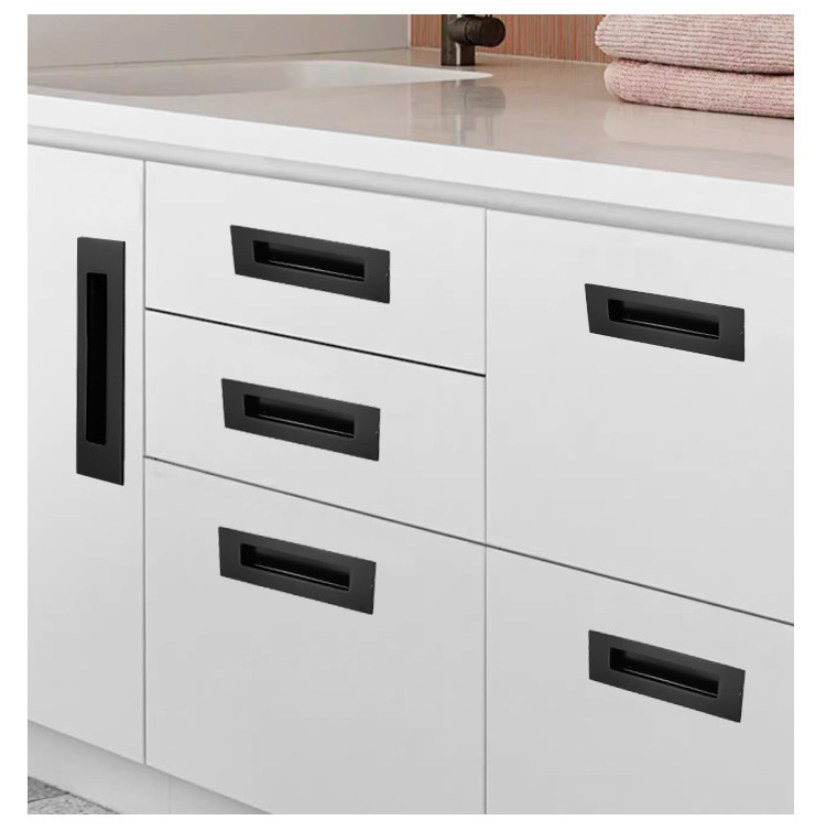 Modern and simple cabinet door hidden handle, drawer hidden embedded handle, wardrobe door factory direct sales hidden handle pic 12