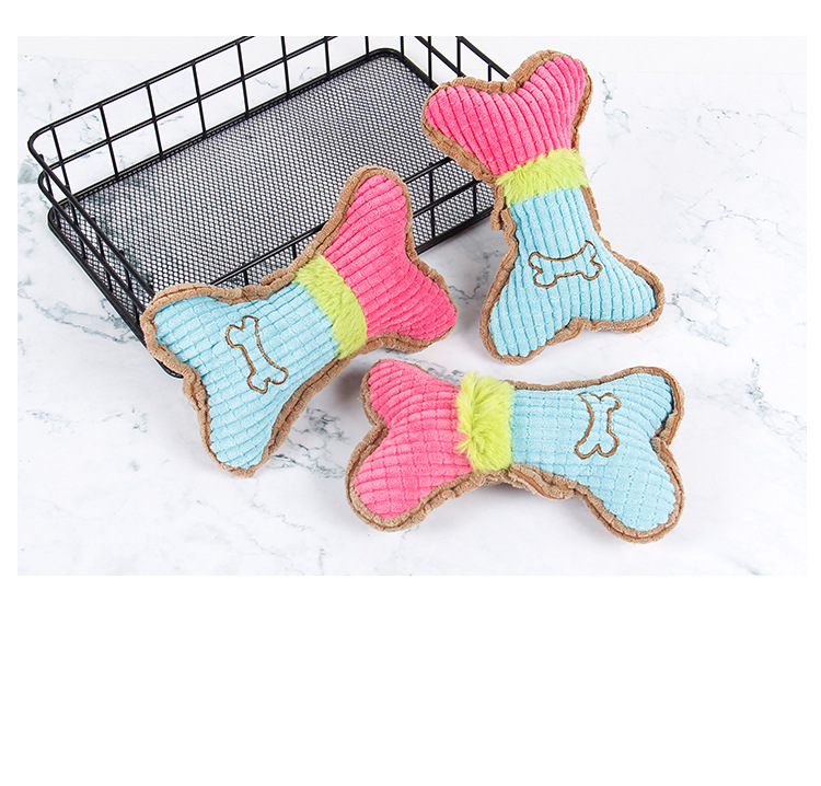 Venta directa de fábrica mascotas voz molar mordedura resistente gato perro peluche artículos de juguete de grano de maíz hueso estilo pic 13