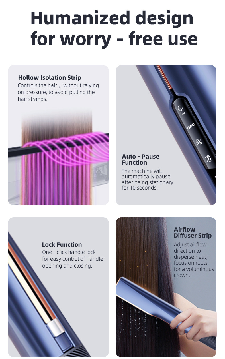 shanilak custom high-speed hair dryer two-in-one negative ion hot air, cold air, straight hair clipper blow pic 9