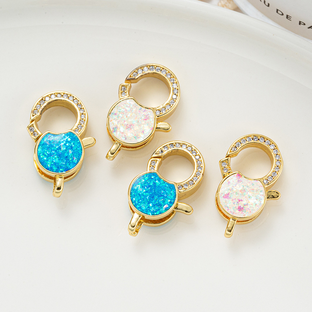 diy copper plated 18k real gold double-ring pearl string necklace clasp, jewelry, handcrafted bead necklace accessory pic 20