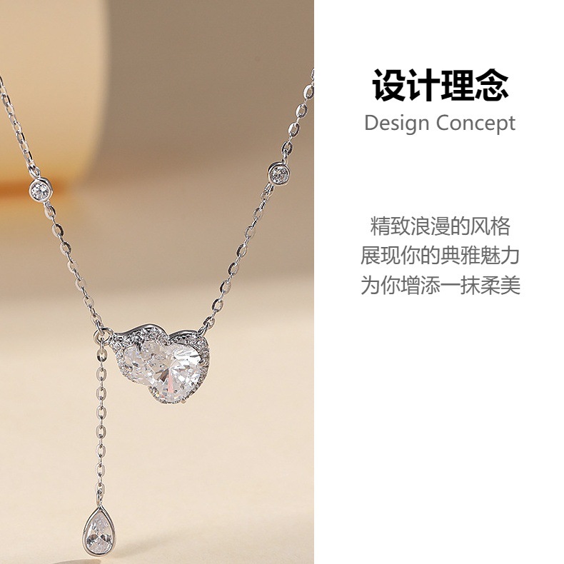 S925纯银葫芦项链女高级感轻奢小众2025年新款国潮葫芦锆石锁骨链详情2