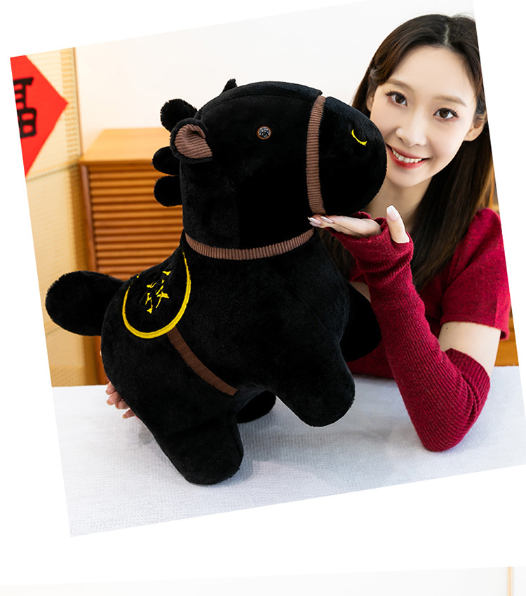 跨境新款卡通黑马毛绒玩具小马玩偶布娃娃生肖马年吉祥物家居摆件详情21