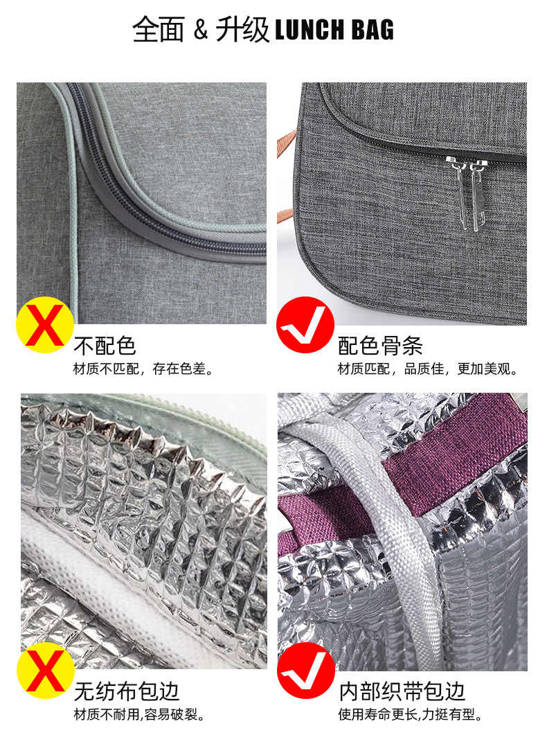 Wholesale thickened round lunch bags, insulated student hand-held bento bags, outdoor large-capacity insulated bags pic 12