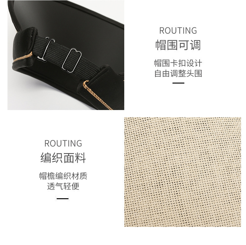 空顶帽uv可折叠拉菲草遮阳帽草帽防晒女款防晒帽夏季女士帽子批发详情15