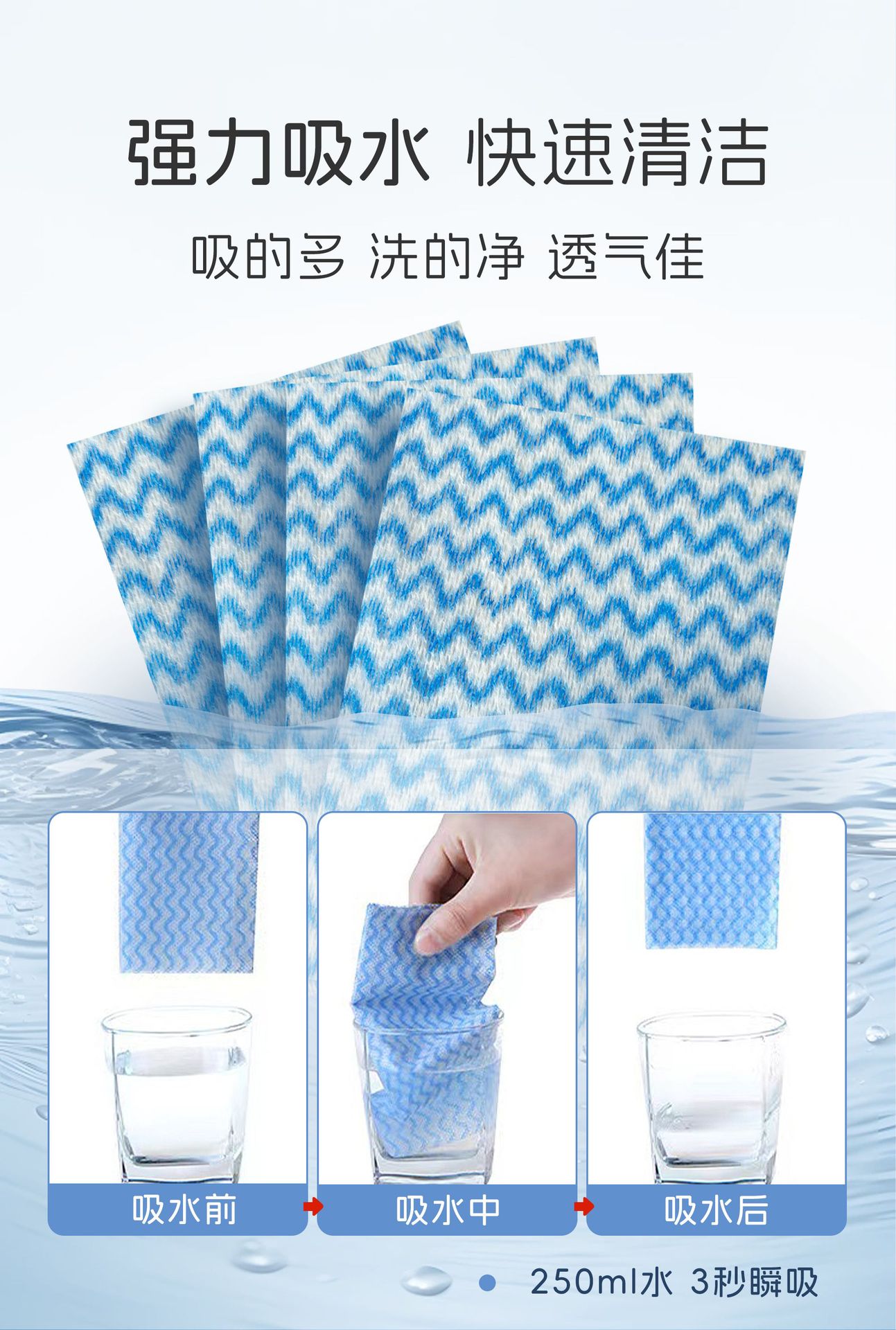 跨境可水洗懒人抹布干湿两用无纺布吸水加厚洗碗布一次性厨房抹布详情9