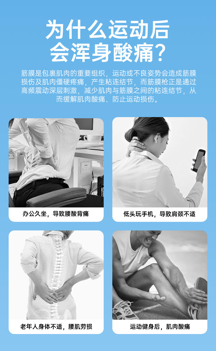 定制家用型筋膜枪 全身筋膜放松便携式高频多档位振动MIN I按摩器详情4