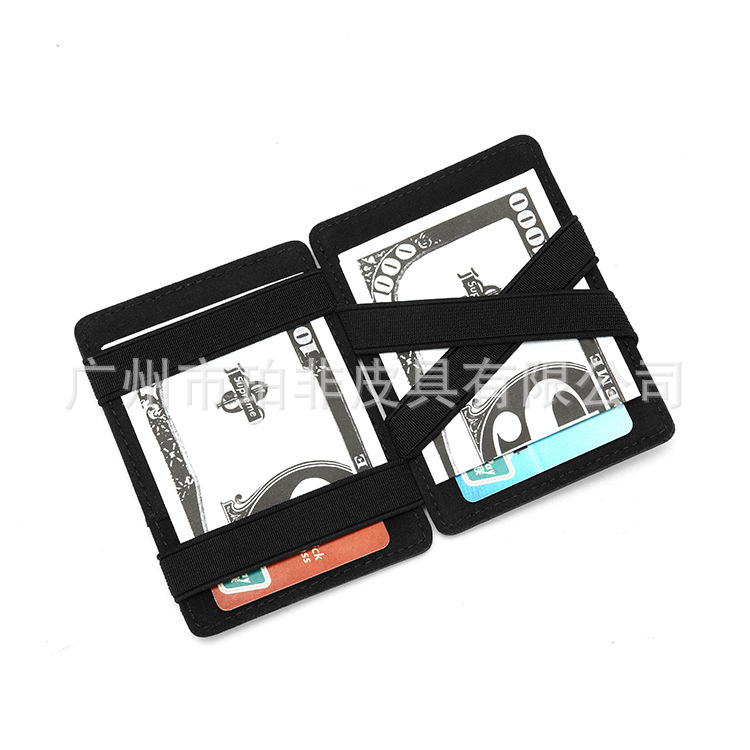 Lychee-patterned cowhide magic wallet, card case, wallet, zipper, coin bag, two-fold card holder, can be added with logo, any material pic 13