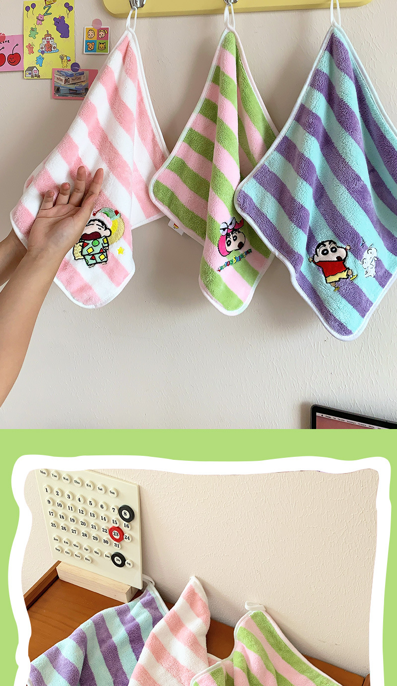 正版蜡笔小新擦手巾方巾浴室用卡通小刘鸭儿童洗脸小毛巾卡通联名详情11