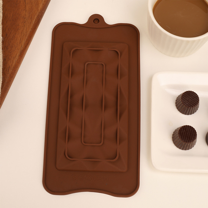 Chocolate mold Waffle silicone chocolate thin skin silicone fonder mold full plate bond waffle mold factory direct sales pic 1