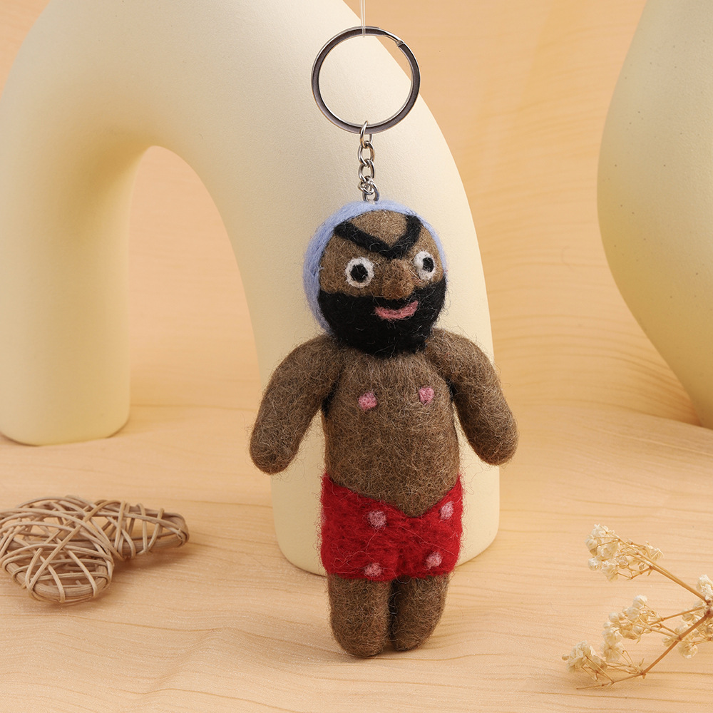 手工尼泊尔羊毛毡挂件立体毛绒仔挂件车载钥匙扣挂件挂饰厂家批发详情5