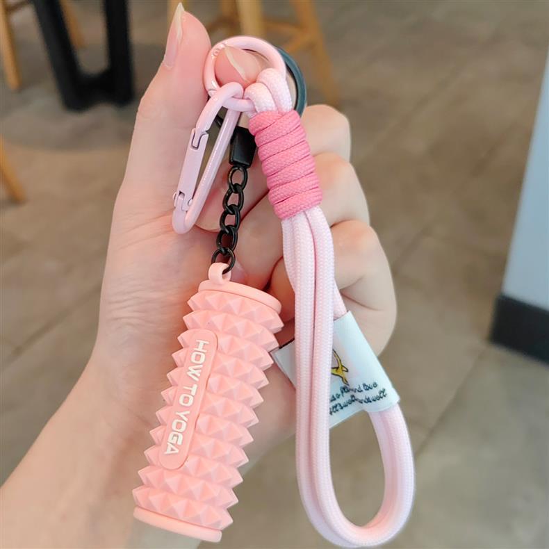 运动健身钥匙扣解压瑜伽泡沫轴创意男女挂件哑铃书包周边运动挂饰详情6