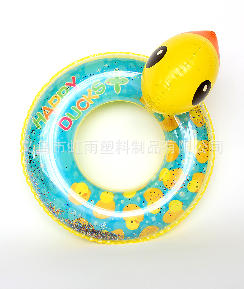 儿童泳圈婴儿座圈充气亮片坐圈带头艇宝宝戏水圈小黄鸭加厚游泳圈详情12