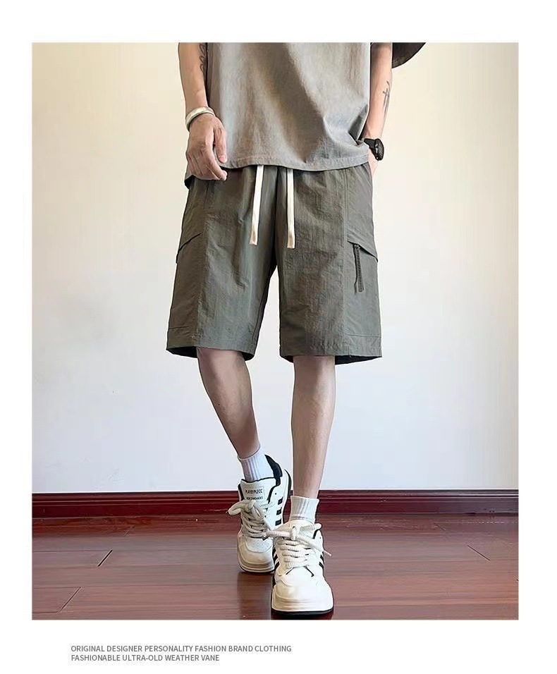 潮牌工装短裤男士夏季薄款2025新款运动裤外穿冰丝百搭五分休闲裤详情4
