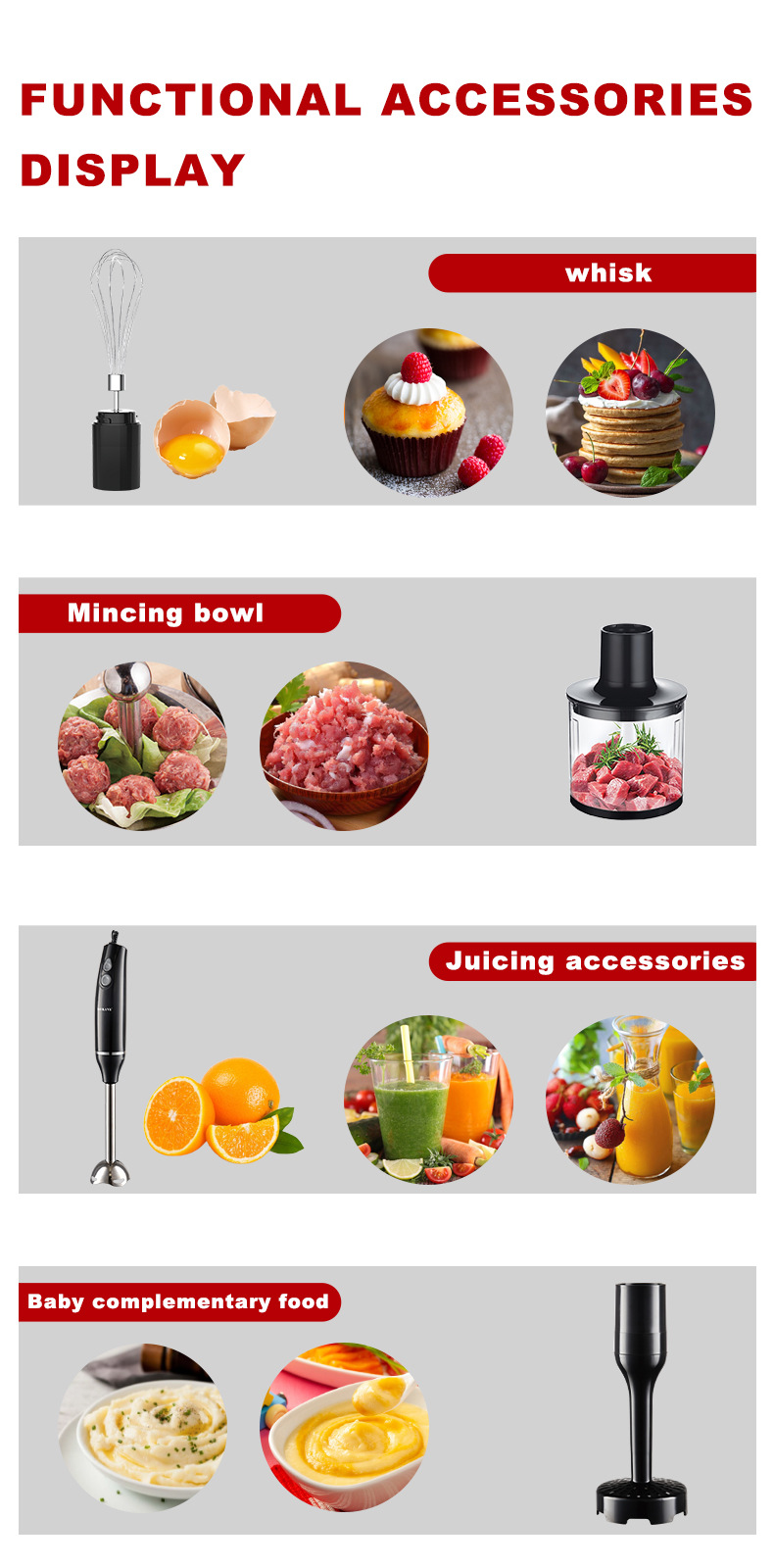 SOKANY1812 multi-functional meat grinder 4-in-1 for foreign trade, HAND BLENDER pic 6