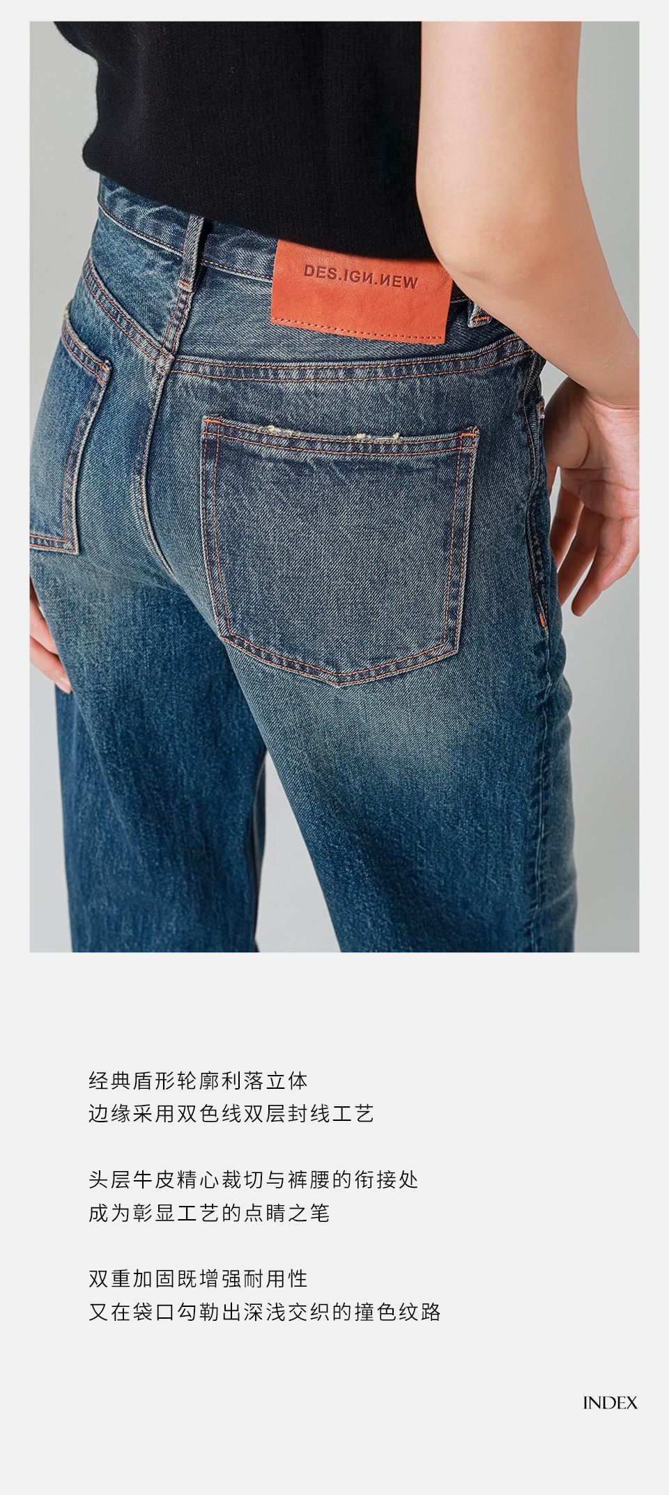 怀旧高腰阔腿牛仔裤女Jeans 复古风直筒裤25秋新款洗水显瘦宽松潮详情15