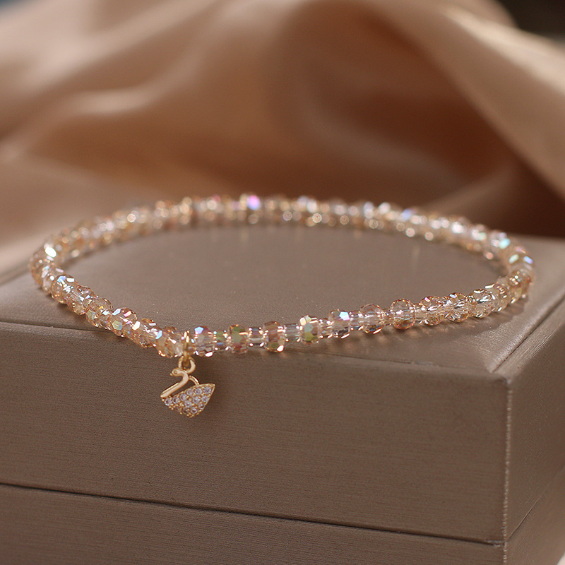 ins小众设计黄水晶脚链女新款轻奢水晶吊坠时尚脚踝链性感足饰潮流款详情3