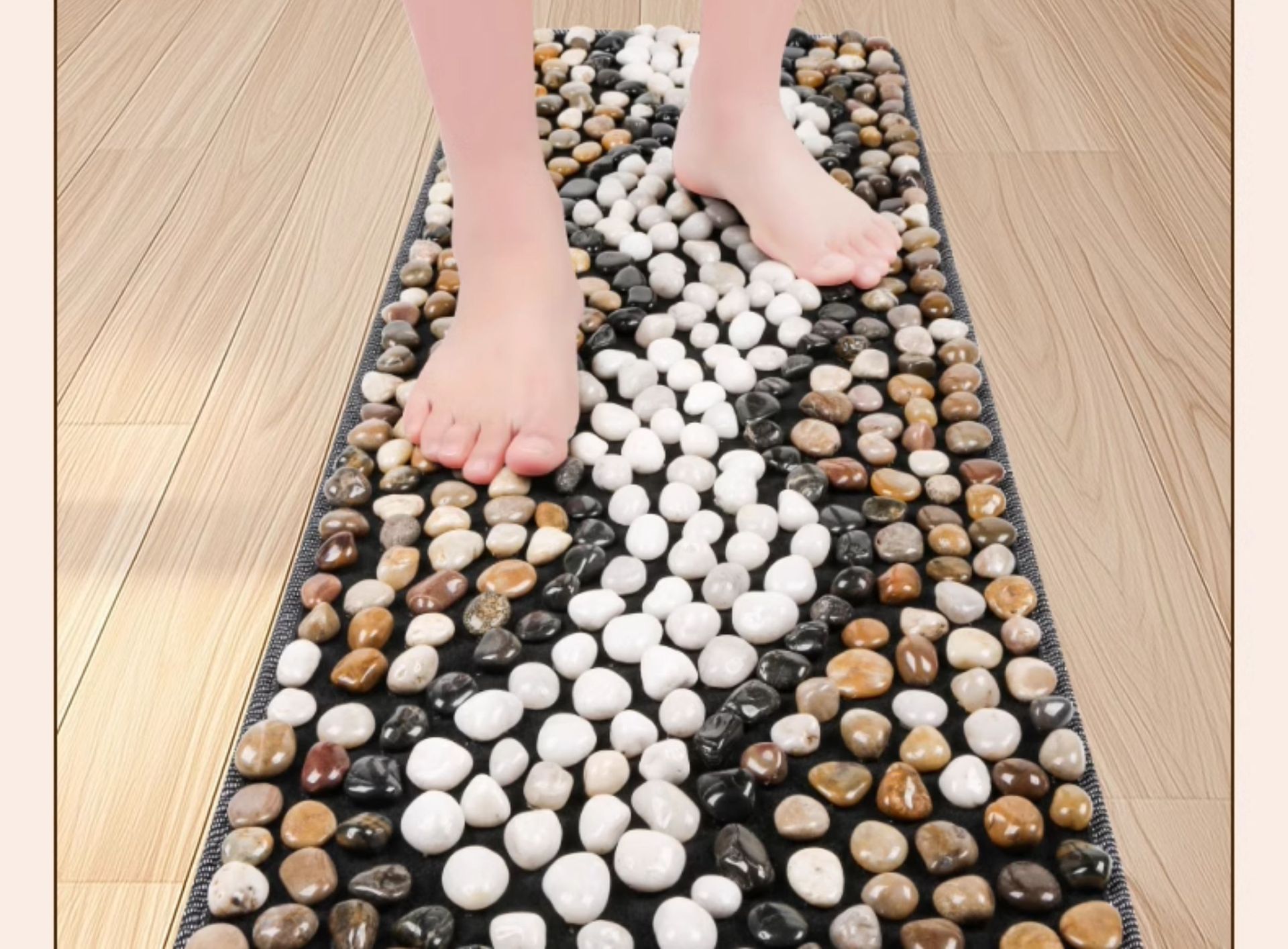 【吉祥如意】鹅卵石按摩垫雨花石脚底穴位足疗石头指压板养生家用详情11