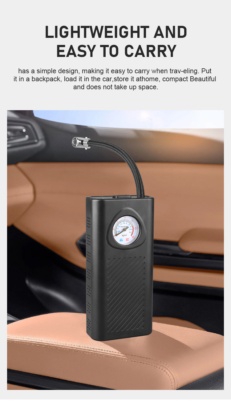 跨境车家双用无线充气泵打气筒便携电动车轿车摩托车自行车充电打详情7