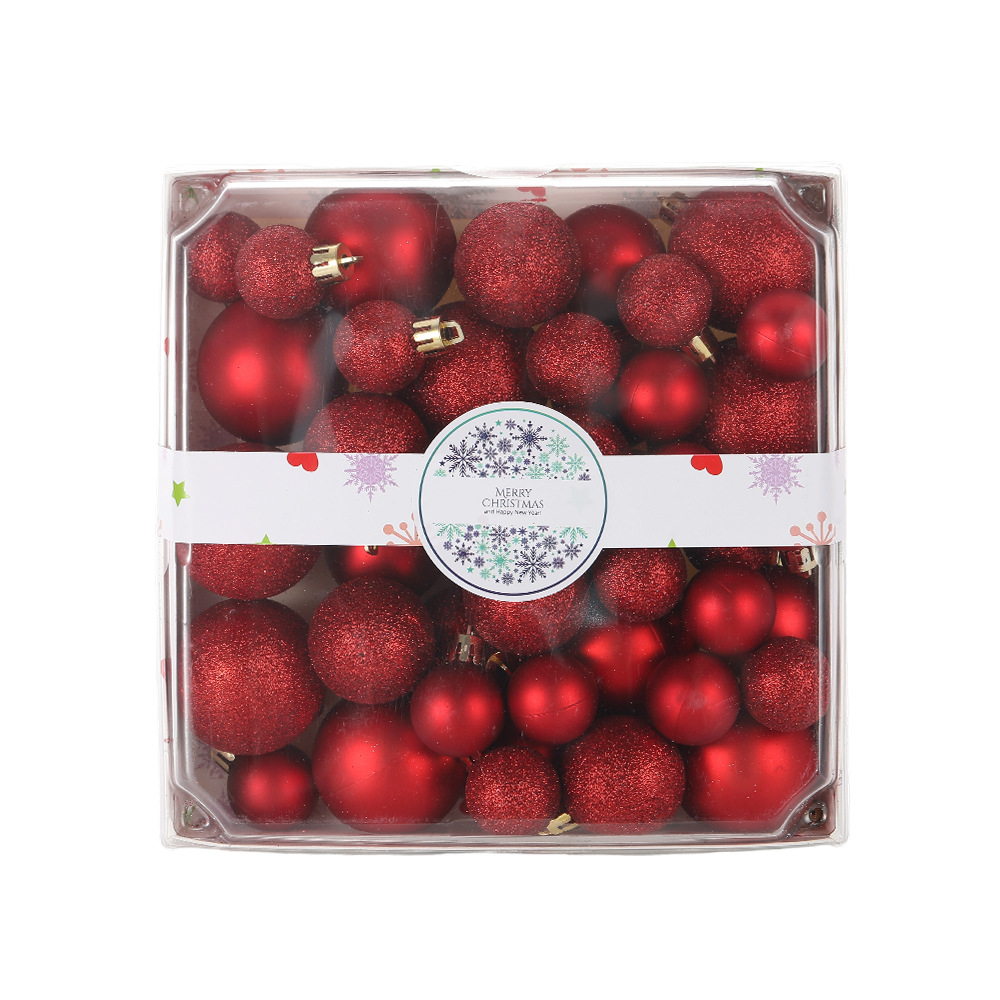 En stock al por mayor bola de navidad caja de regalo set árbol de navidad decoración colgante galvanoplastia brillante bola de polvo de brillo juego de decoraciones de fiesta pic 5